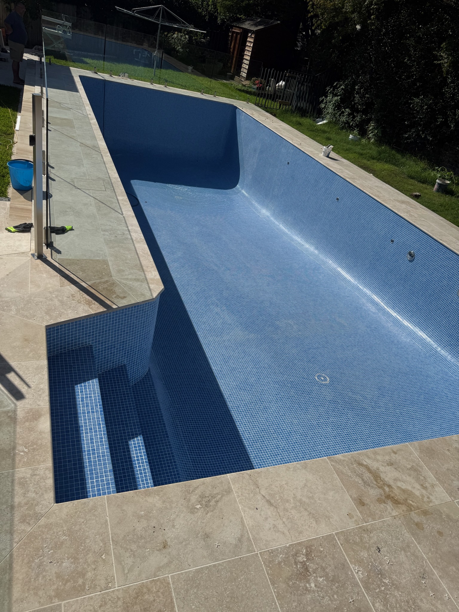 Swimming pool mosaic tiling